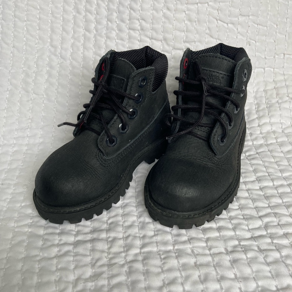 Timberland Toddler Black Lace-Up Boots size 7